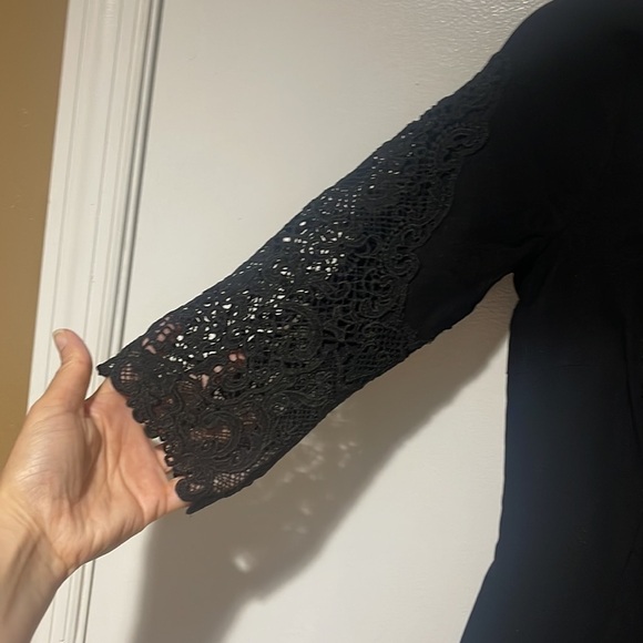Lulus Lace Sheath Dress Medium 3/4 Sleeve Crew Neck - Picture 5 of 11